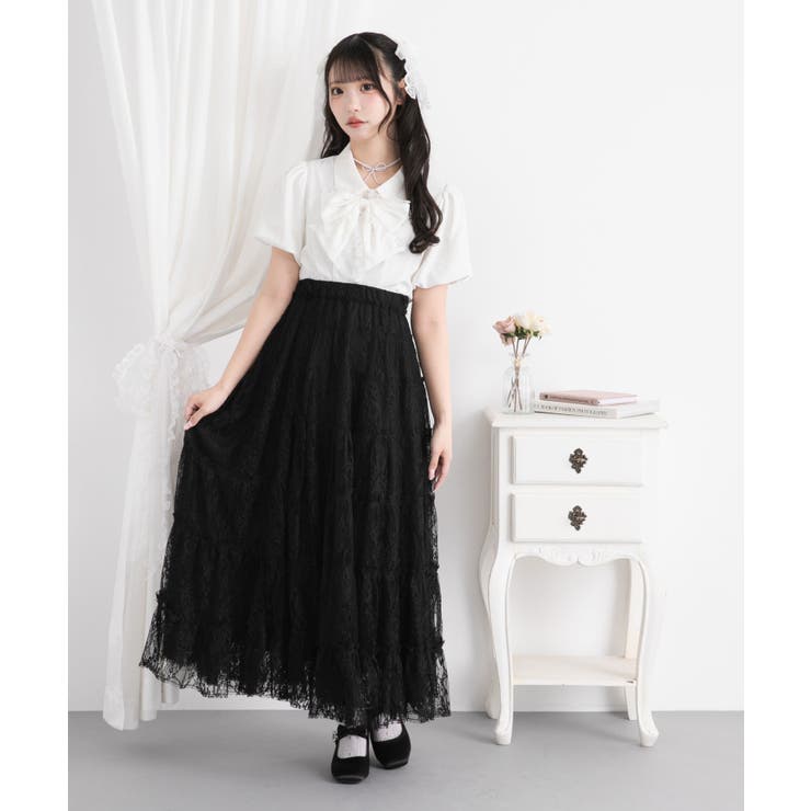 レースティアードロングスカート【大きいサイズ有り】 量産型 地雷系 | 夢展望 | 詳細画像8 