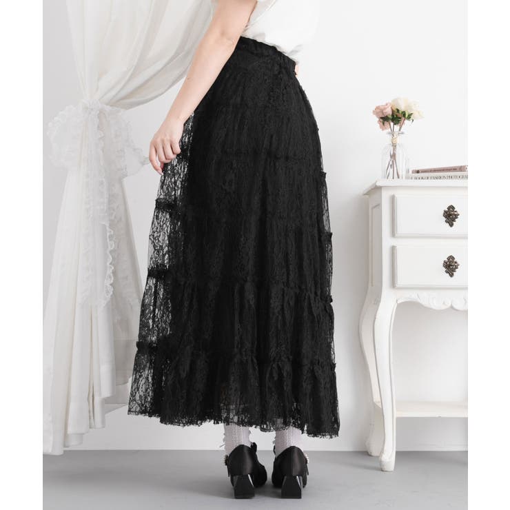 レースティアードロングスカート【大きいサイズ有り】 量産型 地雷系 | 夢展望 | 詳細画像11 