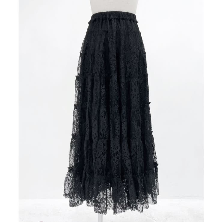 レースティアードロングスカート【大きいサイズ有り】 量産型 地雷系 | 夢展望 | 詳細画像14 