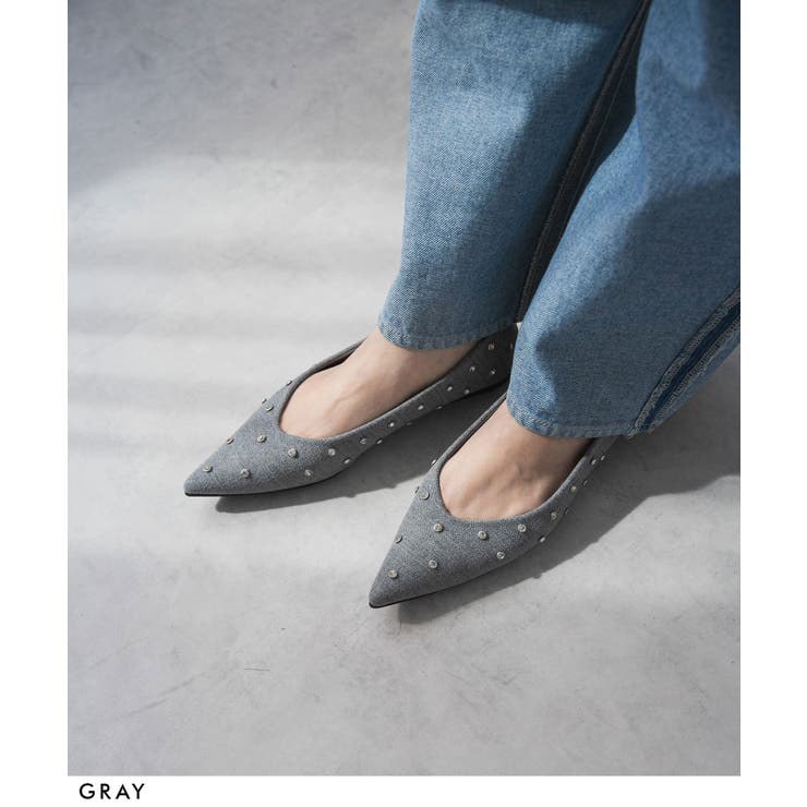 スタッズポインテッドストラップパンプス 韓国 夢展望 | 夢展望 | 詳細画像4 