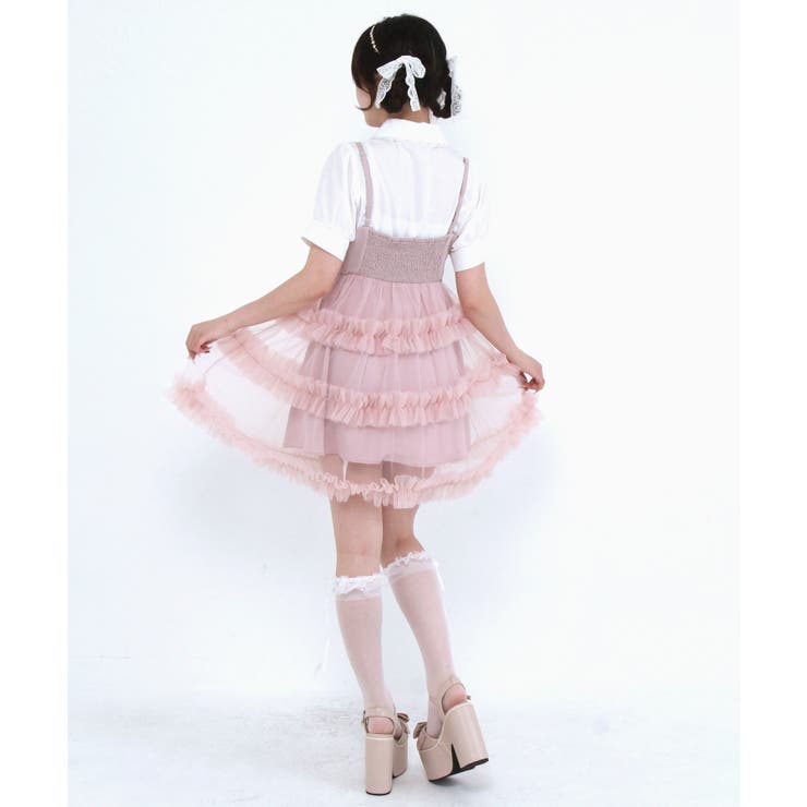 チュールフリルドールティアードチュニックキャミワンピース【大きいサイズ有り】 量… | DearMyLove | 詳細画像9 