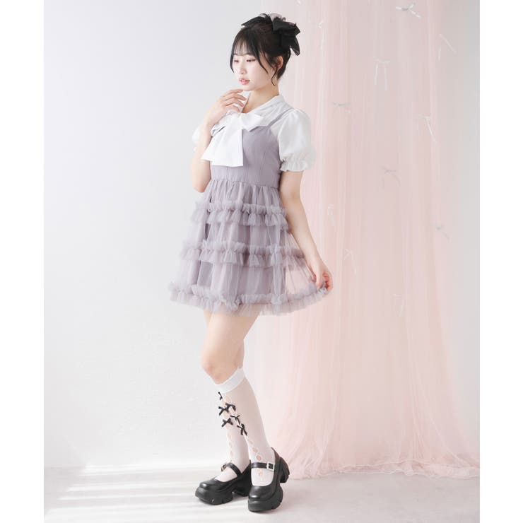 チュールフリルドールティアードチュニックキャミワンピース【大きいサイズ有り】 量… | DearMyLove | 詳細画像13 