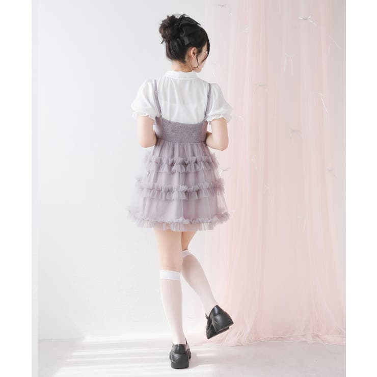 チュールフリルドールティアードチュニックキャミワンピース【大きいサイズ有り】 量… | DearMyLove | 詳細画像15 