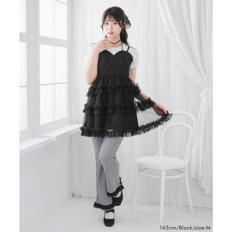 チュールフリルドールティアードチュニックキャミワンピース【大きいサイズ有り】 量… | DearMyLove | 詳細画像18 