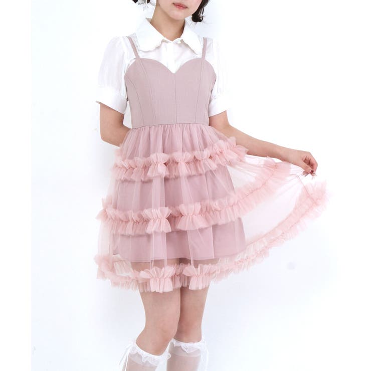 チュールフリルドールティアードチュニックキャミワンピース【大きいサイズ有り】 量… | DearMyLove | 詳細画像11 