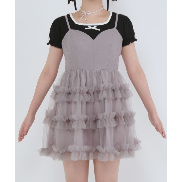 チュールフリルドールティアードチュニックキャミワンピース【大きいサイズ有り】 量… | DearMyLove | 詳細画像23 