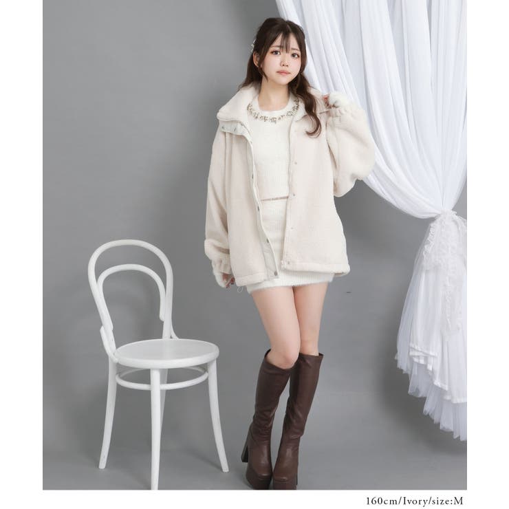 ボアスタンドブルゾン【ジャケット】【コート】 韓国 夢展望 | 夢展望 | 詳細画像2 