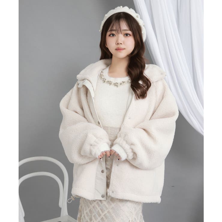 ボアスタンドブルゾン【ジャケット】【コート】 韓国 夢展望 | 夢展望 | 詳細画像7 