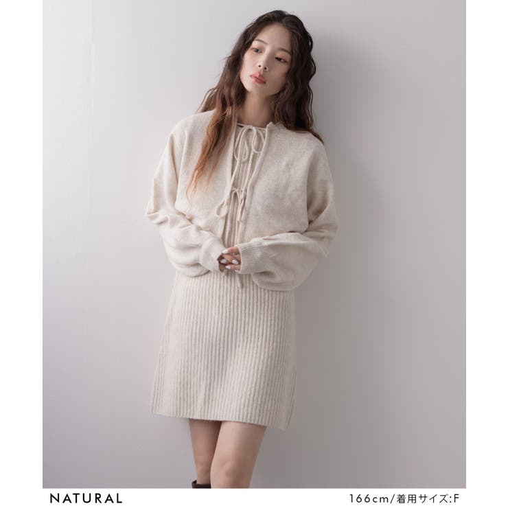 2wayニットカーデワンピースセット 韓国 夢展望 | 夢展望 | 詳細画像2 