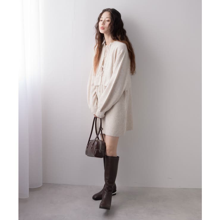 2wayニットカーデワンピースセット 韓国 夢展望 | 夢展望 | 詳細画像3 