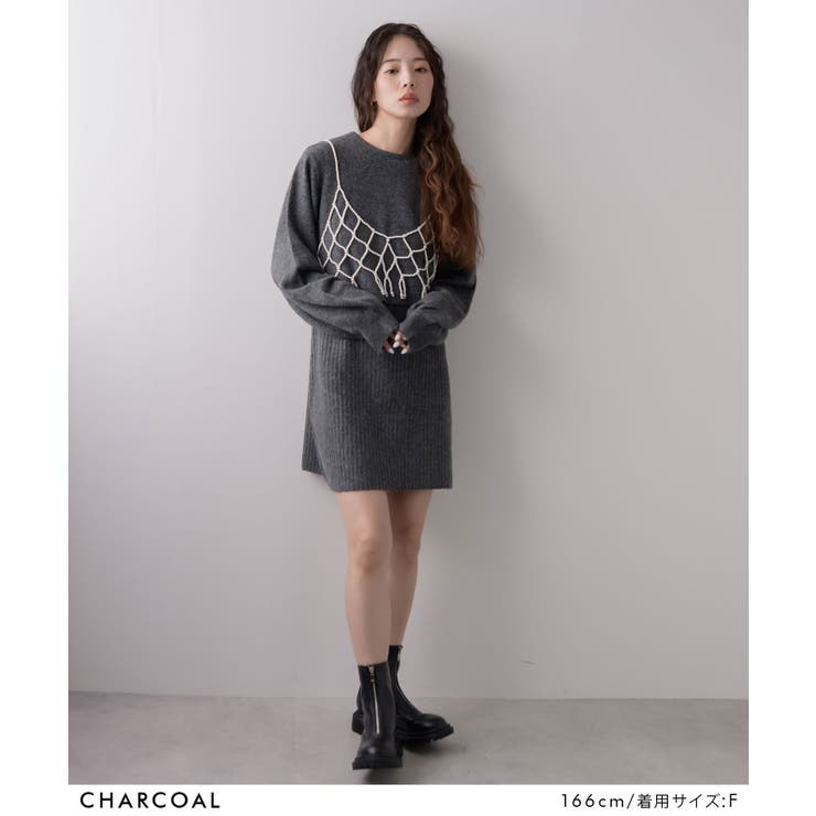 2wayニットカーデワンピースセット 韓国 夢展望 | 夢展望 | 詳細画像6 