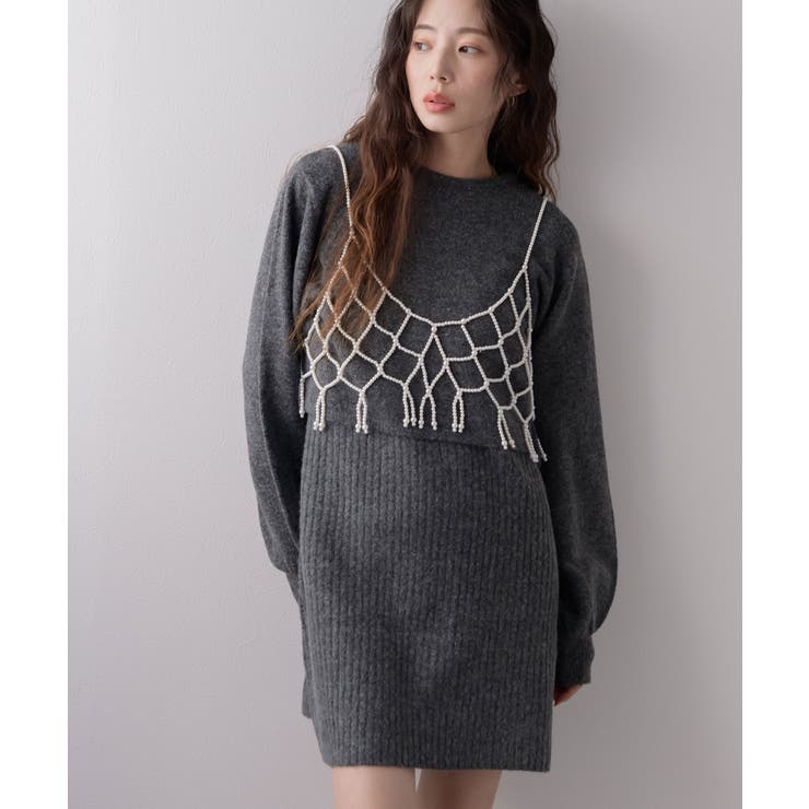2wayニットカーデワンピースセット 韓国 夢展望 | 夢展望 | 詳細画像50 