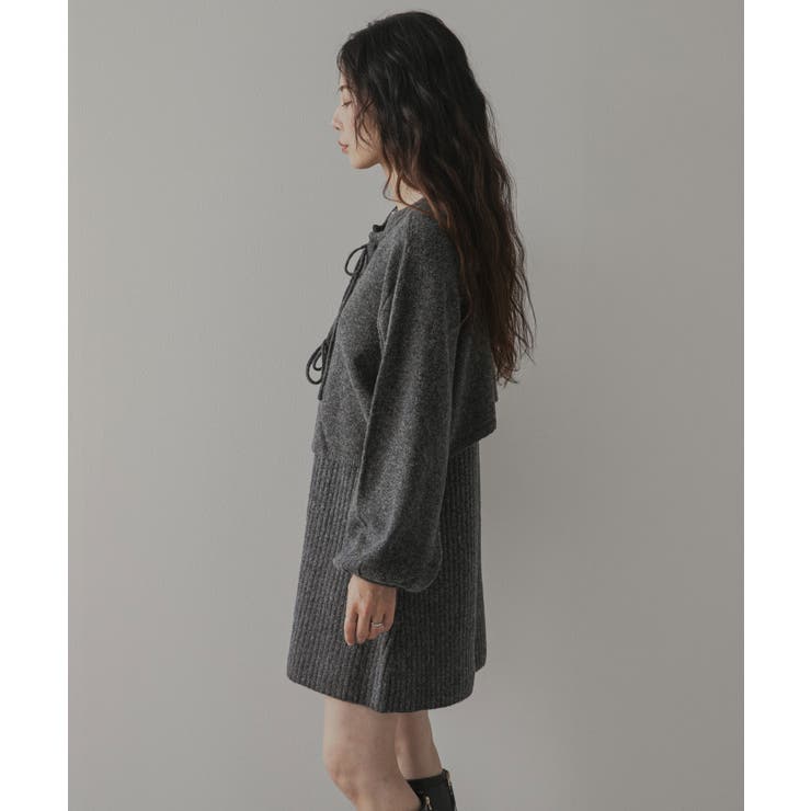 2wayニットカーデワンピースセット 韓国 夢展望 | 夢展望 | 詳細画像40 