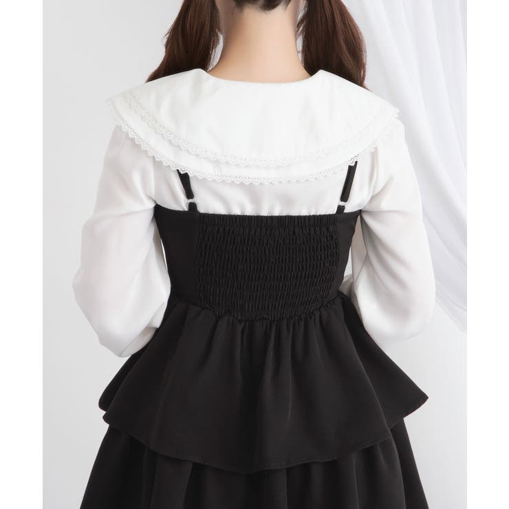 バラリボン付ガーリーブラウス【大きいサイズ有り】 量産型 地雷系 夢展望 | DearMyLove | 詳細画像6 