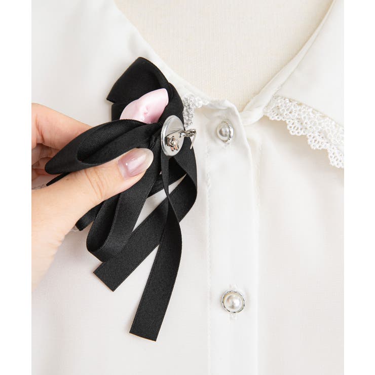 バラリボン付ガーリーブラウス【大きいサイズ有り】 量産型 地雷系 夢展望 | DearMyLove | 詳細画像20 