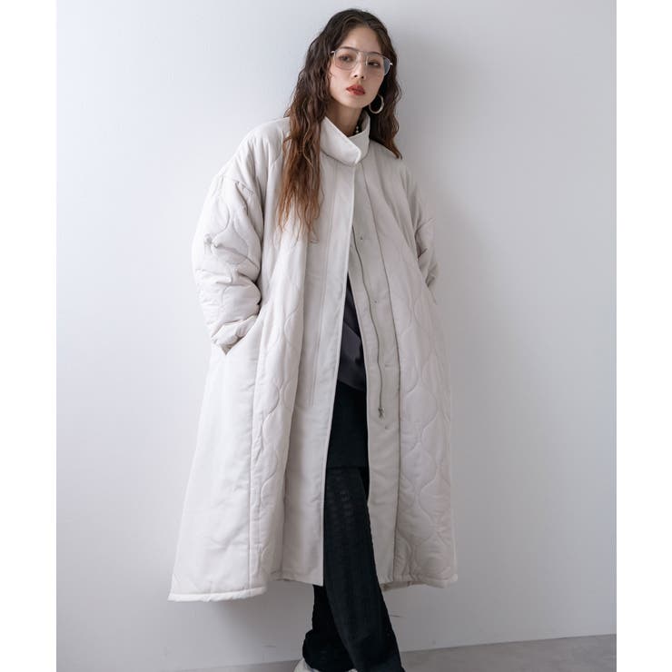 キルト切替スタンドロングコート 韓国 夢展望 | 夢展望 | 詳細画像2 