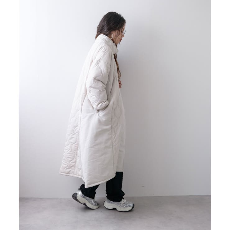 キルト切替スタンドロングコート 韓国 夢展望 | 夢展望 | 詳細画像5 