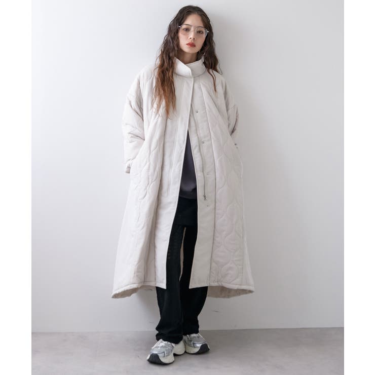キルト切替スタンドロングコート 韓国 夢展望 | 夢展望 | 詳細画像7 