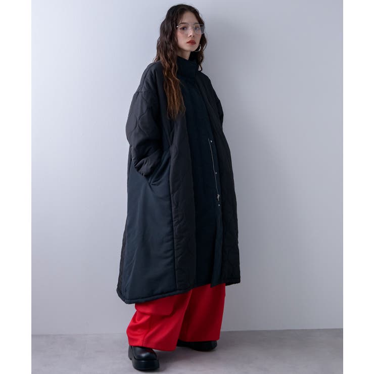 キルト切替スタンドロングコート 韓国 夢展望 | 夢展望 | 詳細画像10 