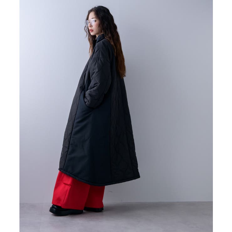 キルト切替スタンドロングコート 韓国 夢展望 | 夢展望 | 詳細画像11 
