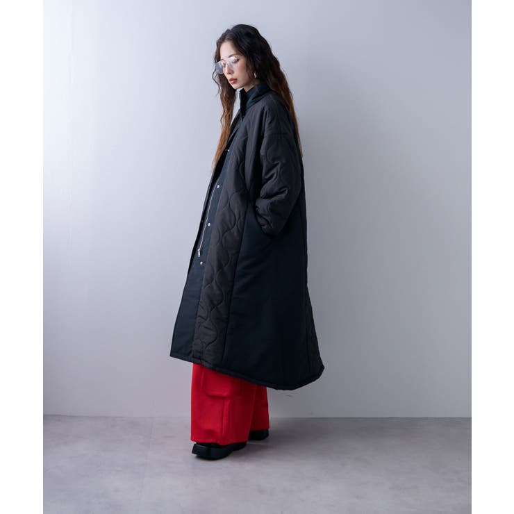 キルト切替スタンドロングコート 韓国 夢展望 | 夢展望 | 詳細画像13 