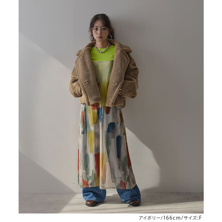 水彩アート総柄シアーキャミワンピース 韓国 夢展望 | 夢展望 | 詳細画像3 