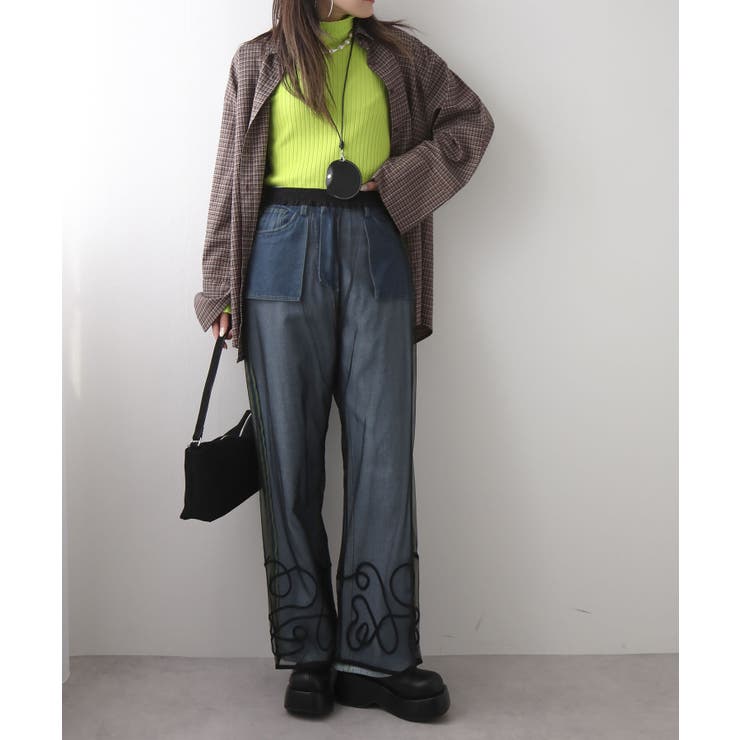 裾コード刺繍チュールレイヤードパンツ 韓国 夢展望 | 夢展望 | 詳細画像14 