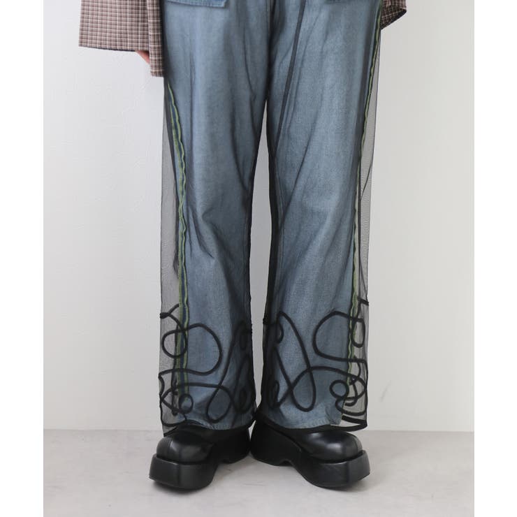 裾コード刺繍チュールレイヤードパンツ 韓国 夢展望 | 夢展望 | 詳細画像15 