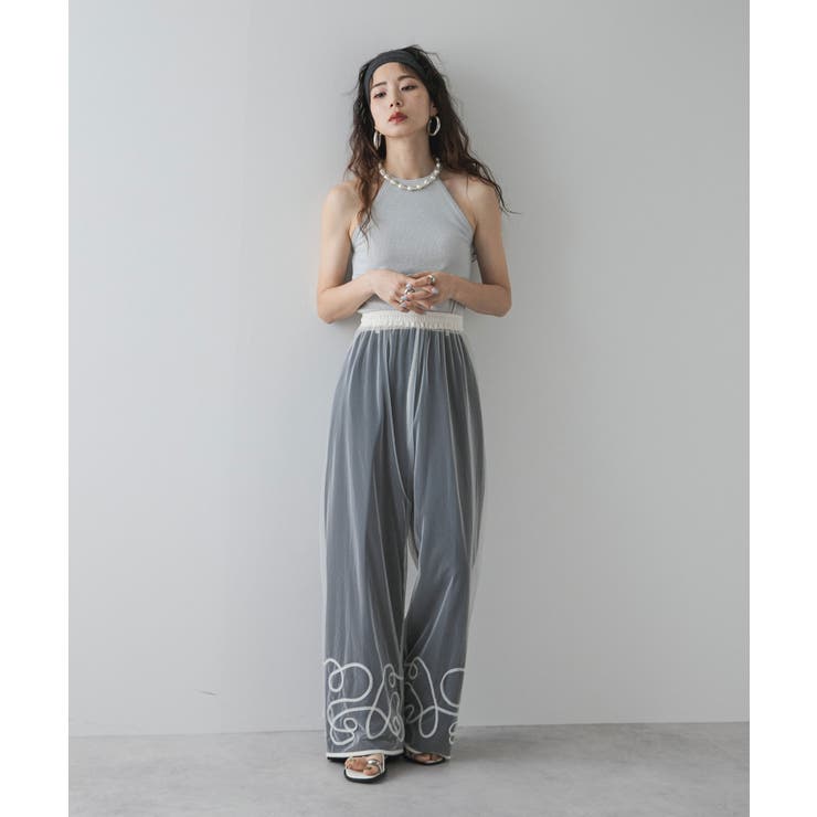 裾コード刺繍チュールレイヤードパンツ 韓国 夢展望 | 夢展望 | 詳細画像18 