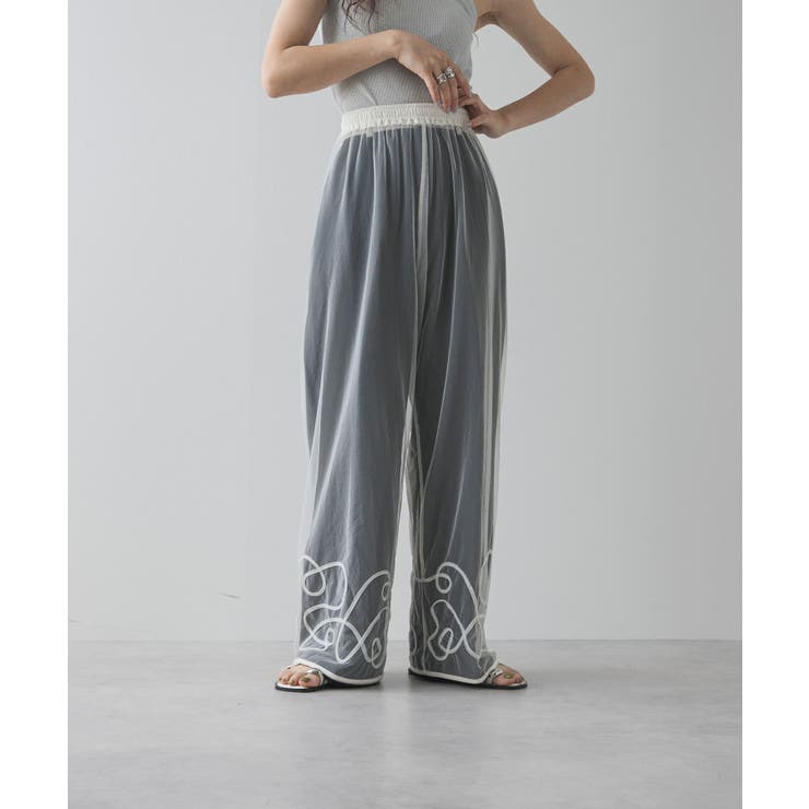 裾コード刺繍チュールレイヤードパンツ 韓国 夢展望 | 夢展望 | 詳細画像22 