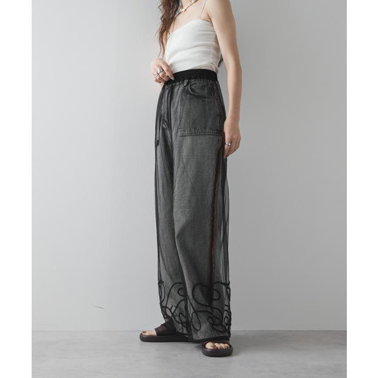 裾コード刺繍チュールレイヤードパンツ 韓国 夢展望 | 夢展望 | 詳細画像27 