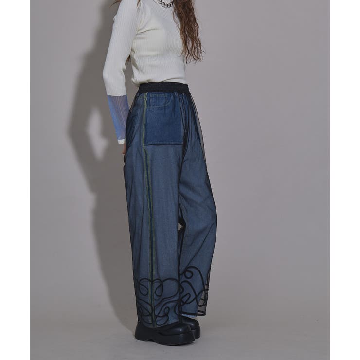 裾コード刺繍チュールレイヤードパンツ 韓国 夢展望 | 夢展望 | 詳細画像8 