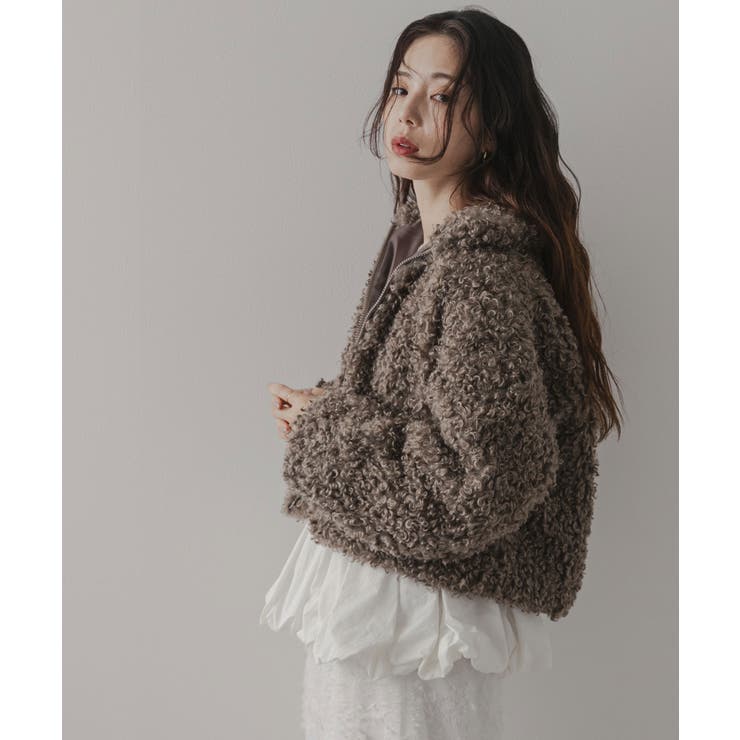 プードルファーショートーコート 韓国 夢展望[品番：YU000047697]｜夢