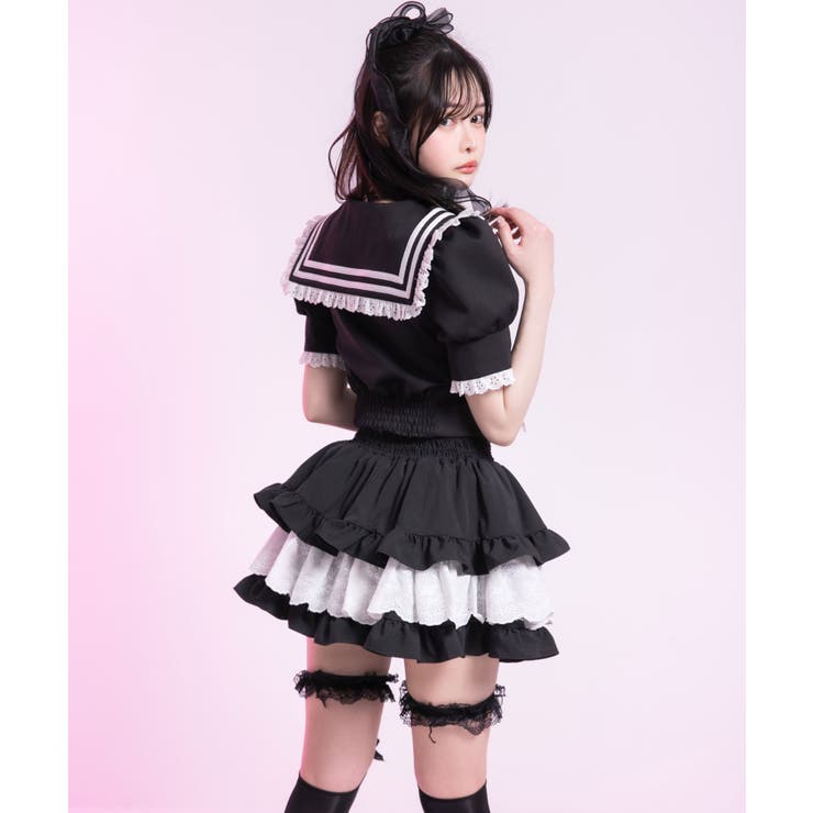 レースフリルティアードミニスカパン【スカート】【大きいサイズ有】 韓国 夢展望 | 夢展望 | 詳細画像12 