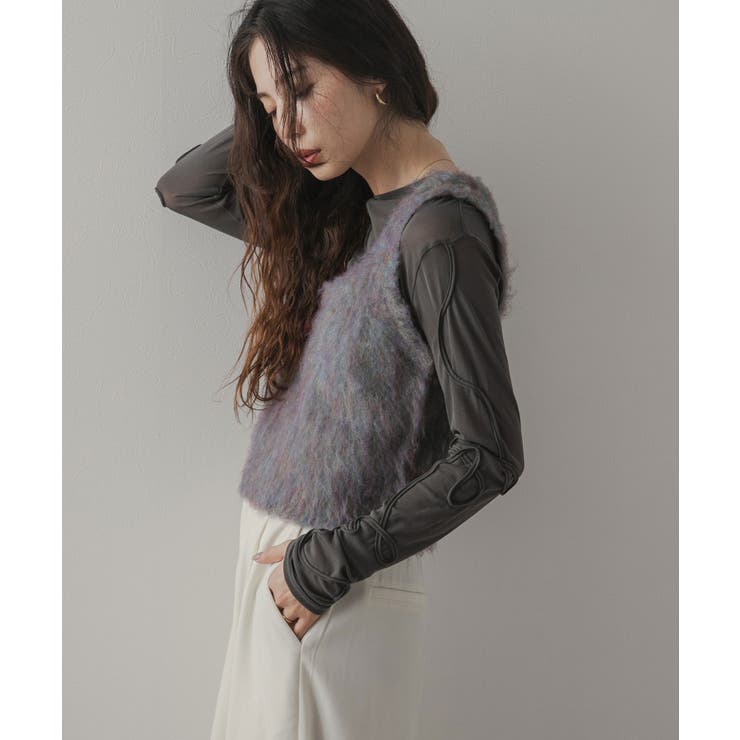 ミックスシャギーニットビスチェ 韓国 夢展望 | 夢展望 | 詳細画像21 