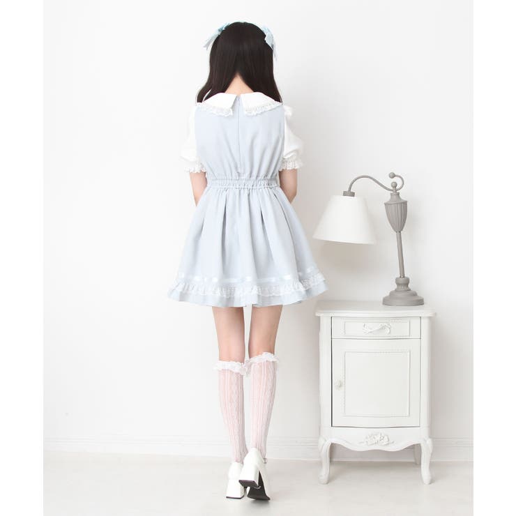 レースアップジャンスカ風ドッキングワンピース 量産型 地雷系 夢展望 | DearMyLove | 詳細画像8 