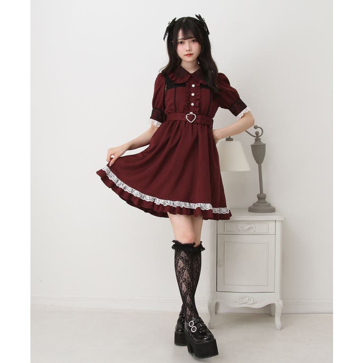 キラキラビジューレース重ねワンピース 量産型 地雷系 夢展望 | DearMyLove | 詳細画像12 