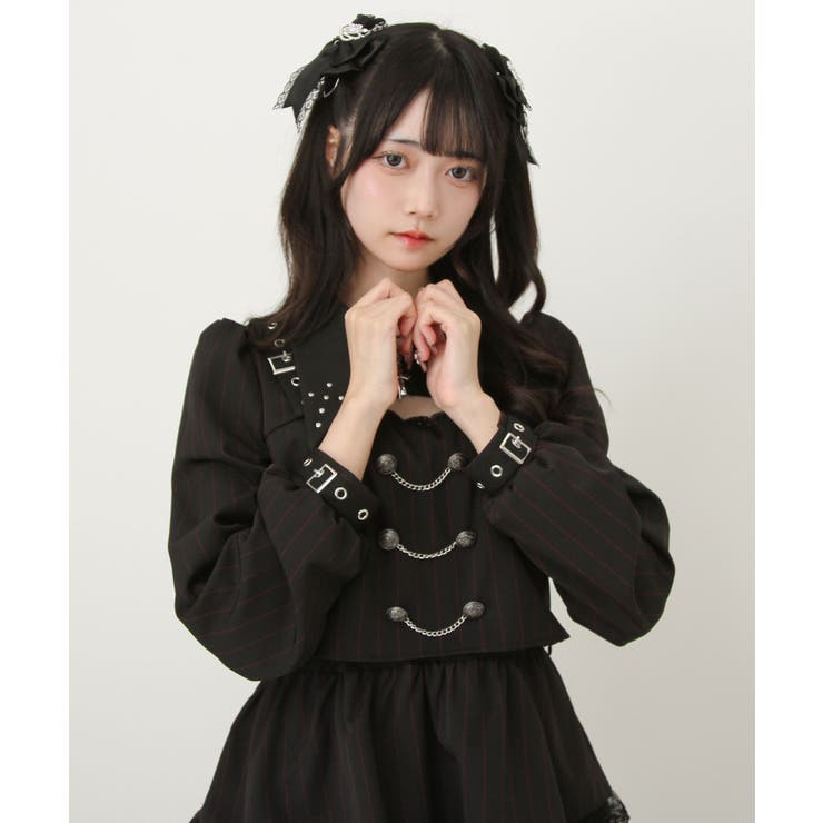 角襟十字架スタッズベルトティアードワンピース 量産型 地雷系 夢展望 | DearMyLove | 詳細画像16