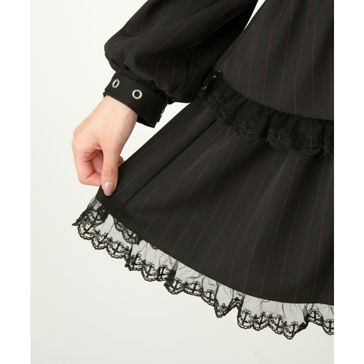 角襟十字架スタッズベルトティアードワンピース 量産型 地雷系 夢展望 | DearMyLove | 詳細画像28