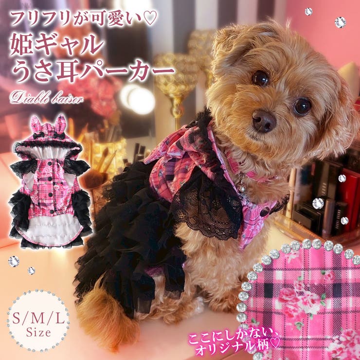 うさ耳パーカーラブリーフリフリレースギャル犬服 韓国 夢展望 | 夢展望 | 詳細画像1 