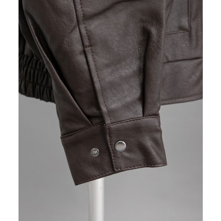 裾ドロストオーバーサイズ合皮ブルゾン【ジャケット】【コート】 韓国 夢展望 | 夢展望 | 詳細画像17 