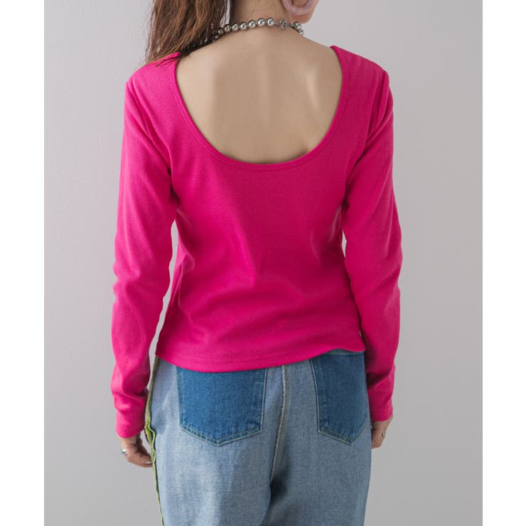 背あきカップ付きカラーロンT 韓国 夢展望 | 夢展望 | 詳細画像28 