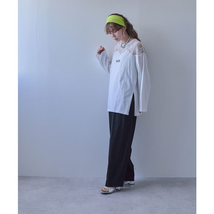 レースドッキングオーバーサイズロンT 韓国 夢展望 | 夢展望 | 詳細画像3 