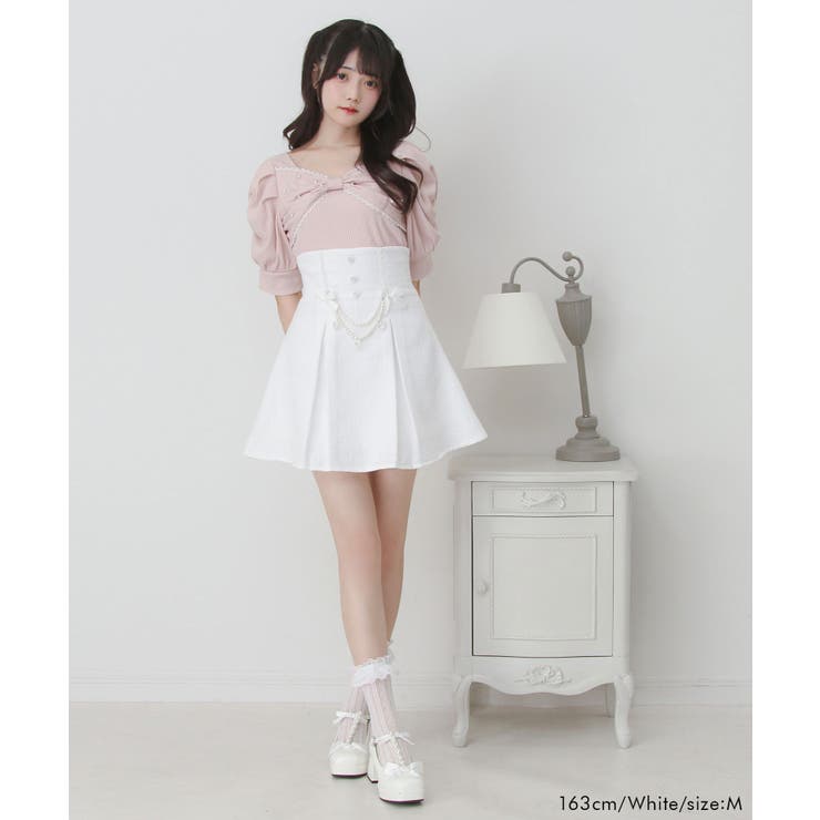 ハイウエストツイードパールビジュースカート 量産型 地雷系 夢展望 | DearMyLove | 詳細画像3