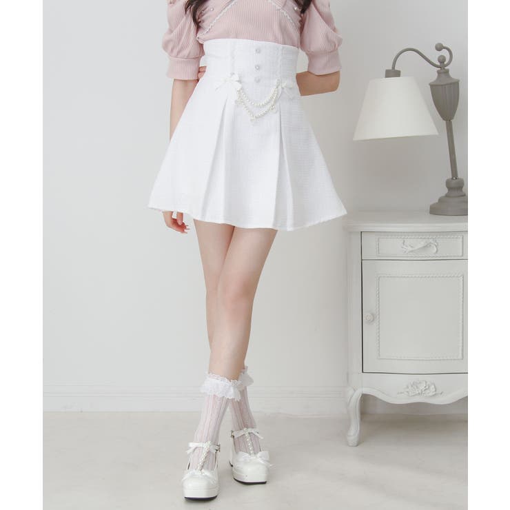 ハイウエストツイードパールビジュースカート 量産型 地雷系 夢展望 | DearMyLove | 詳細画像6