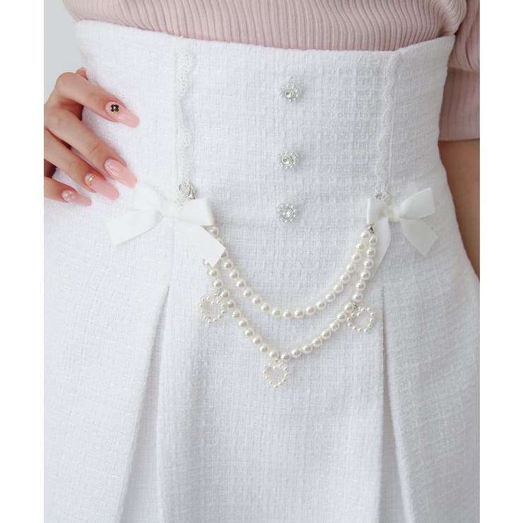 ハイウエストツイードパールビジュースカート 量産型 地雷系 夢展望 | DearMyLove | 詳細画像8