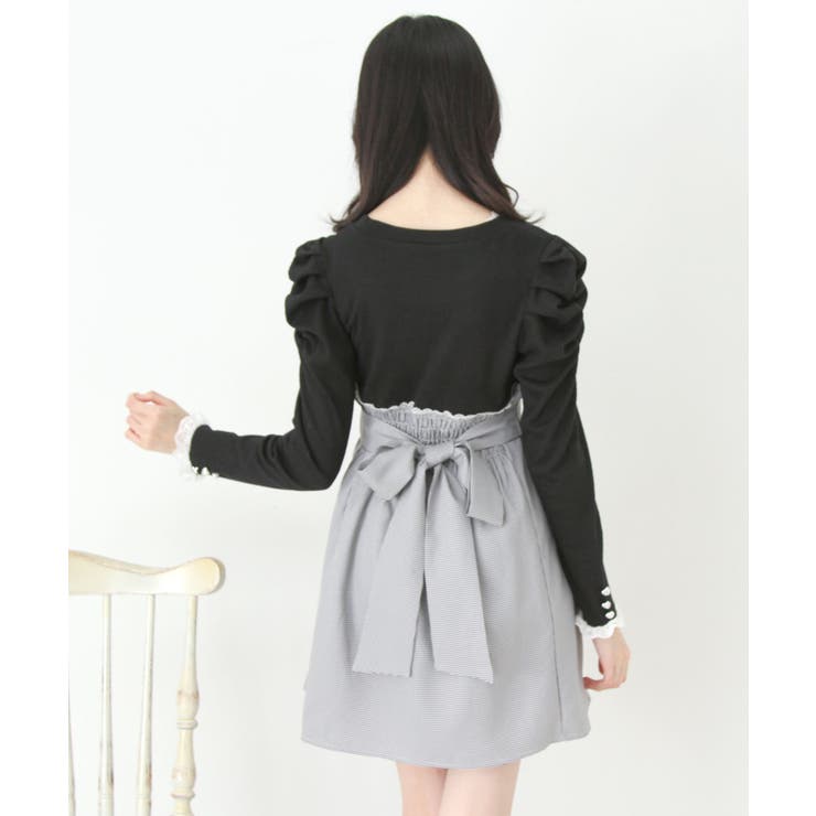 ドッキングリブカットリボンワンピース 量産型 地雷系 夢展望 | DearMyLove | 詳細画像13 