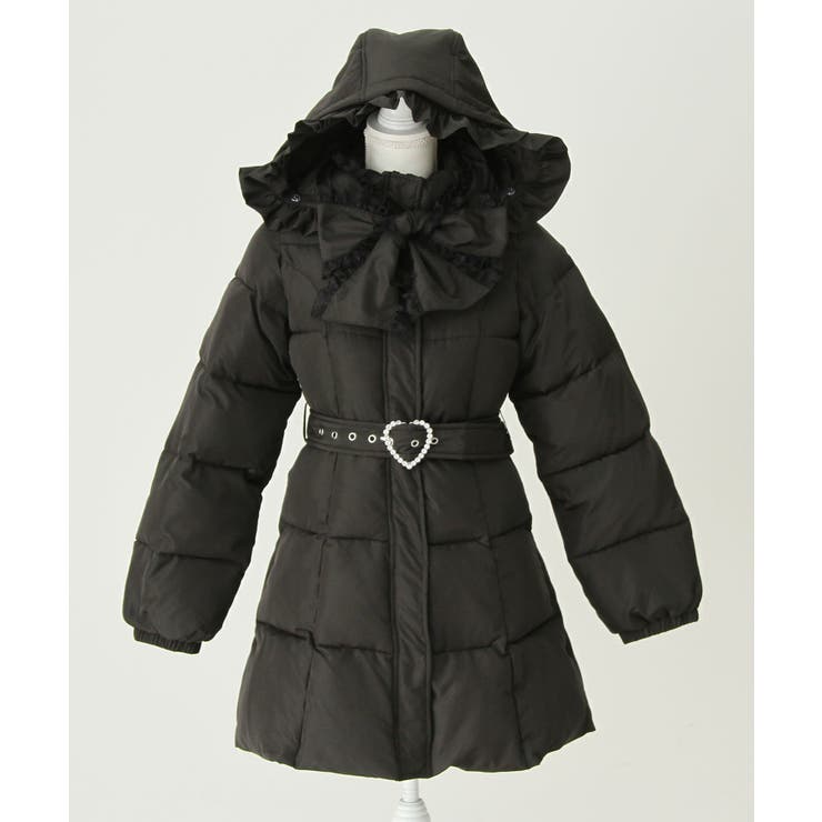 ビッグボウタイリボンAラインフェイクダウンコート 量産型 地雷系[品番