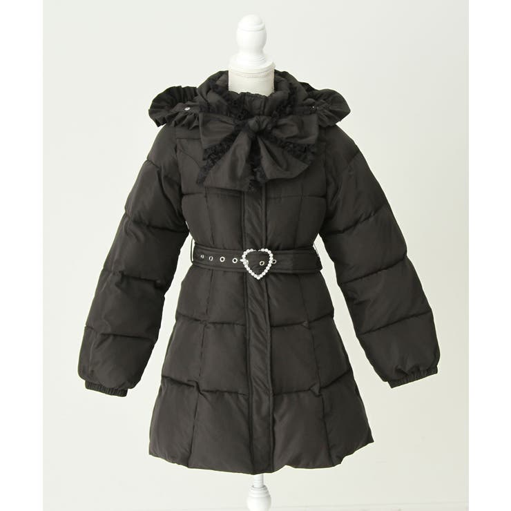 ビッグボウタイリボンAラインフェイクダウンコート 量産型 地雷系[品番