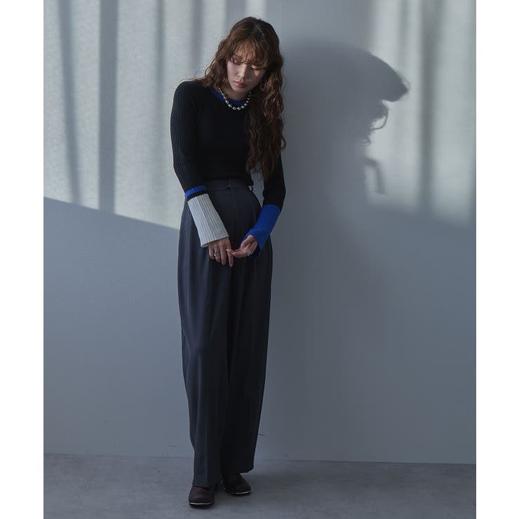 【26aw】フレア袖配色プルオーバーニット 韓国 夢展望 | 夢展望 | 詳細画像9 